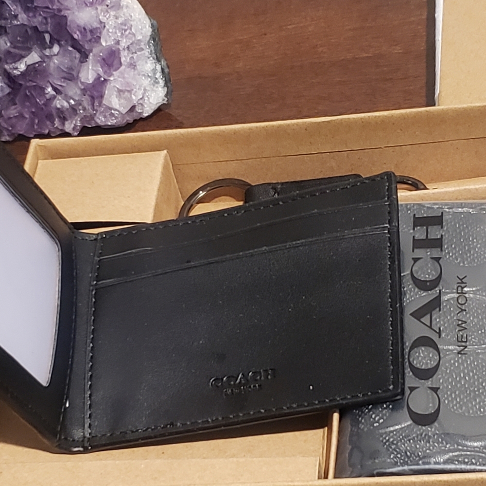 ▪︎New, In Box! COACH Leather Embossed Signature Men's 3 in 1 Wallet Gift Set - Picture 5 of 8